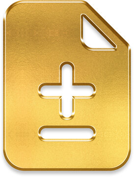 Elegant 3D golden earmark file diff icon for data comparison logs