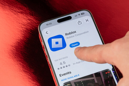 Open Roblox app on iphone smartphone