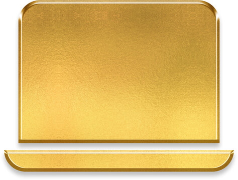 Professional 3D golden laptop icon for tech branding and digital workspace