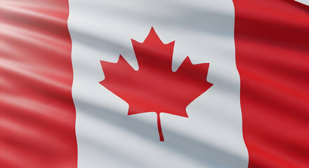 Obraz premium Waving canadian flag a vibrant symbol of national pride and identity representing canada's heritage and values