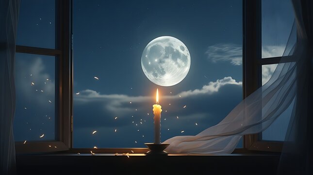 moon over the window