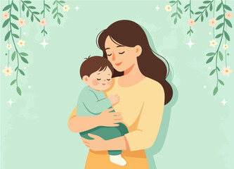 Obraz premium Mother's Day Parent-Child Poster Background