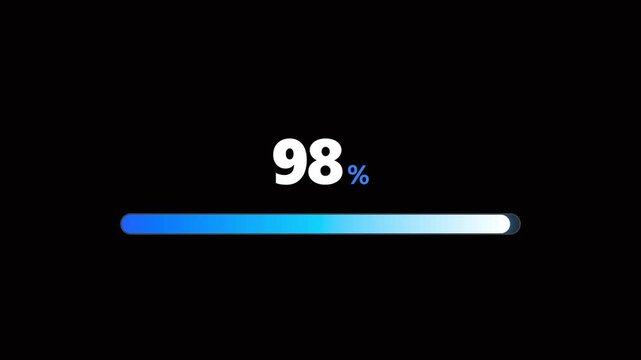A progress bar on a blue to white gradient scale