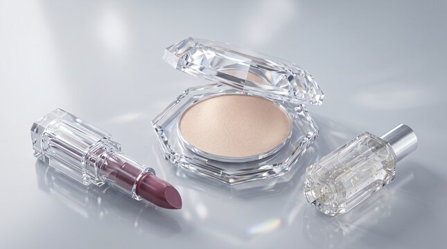 Luxury Crystal Makeup Compact Mockup