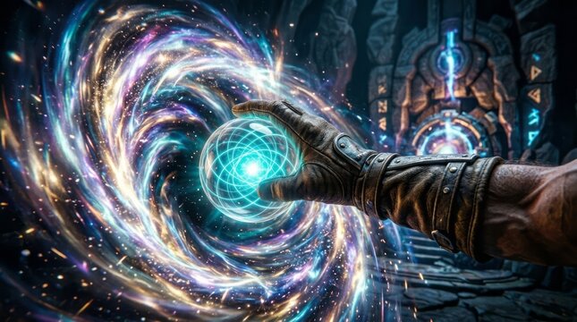 Mystical Energy Manipulation Energy Galaxy Fantasy Cosmic Mystical Power Universe. Concept featuring energy, galaxy, fantasy, cosmic, mystical for professional commercial design.
