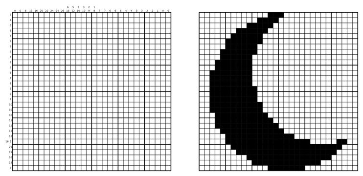 Nonogram puzzle series with numbered clues and pixel art solutions. Clean vector illustration for brain teasers, activity books, and printable worksheets