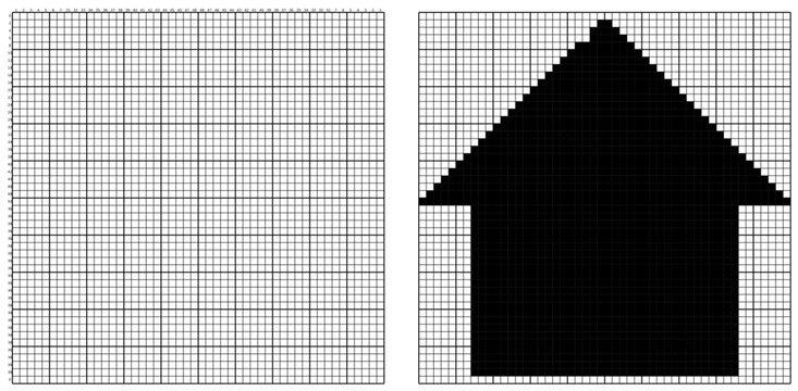 Nonogram puzzle series with numbered clues and pixel art solutions. Clean vector illustration for brain teasers, activity books, and printable worksheets