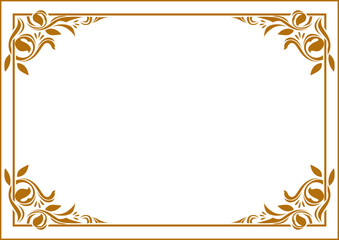 border frame wedding invitation golden floral vintage design © Rizki