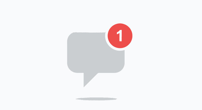 Notification icon with red badge.