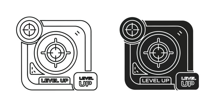 Level up progress badge with scope design