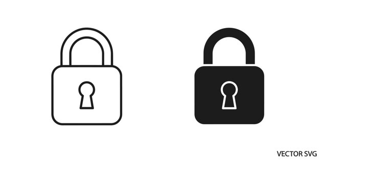 Locked padlock icon with open and closed versions