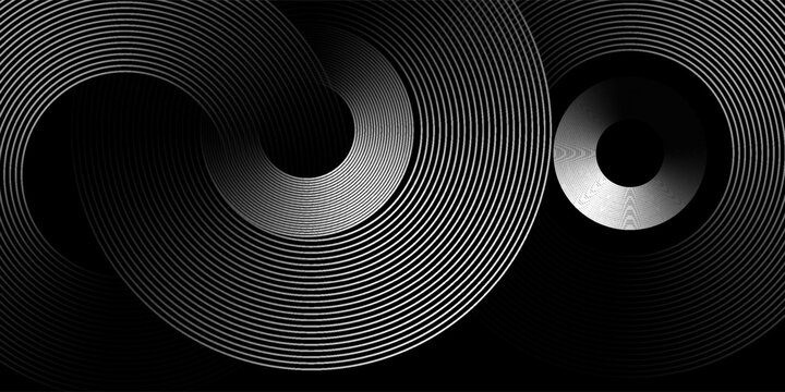 Circular spiral sound wave rhythm from lines.vector