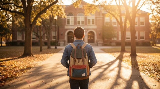 Young Student with Backpack, Ready for Back to School