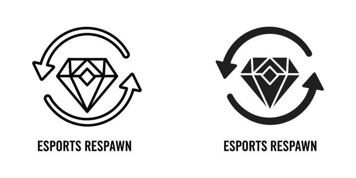 Esports respawn cycle icon with diamond symbol