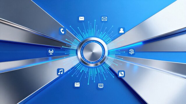 Abstract digital interface with icons