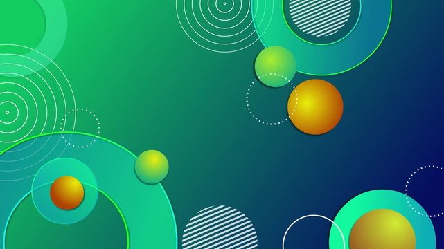 Abstract gradient background with overlapping circular shapes and dotted accents animation, modern geometric design