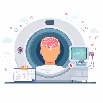 Brain Scan MRI Machine Illustration