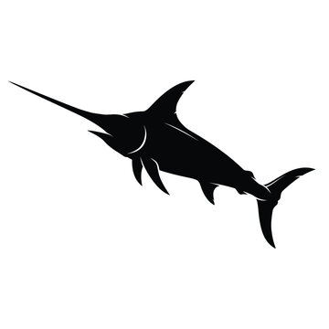 Dynamic Swordfish Marine Wildlife Silhouette Vector