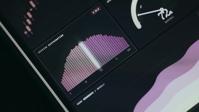 Histogram displaying a Session Distribution metric, tracking volume over a specific time period
