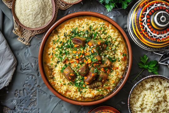 Kisra made with millet and okra sauce Chadian cuisine