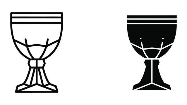Two stylized wine goblets with different fill styles