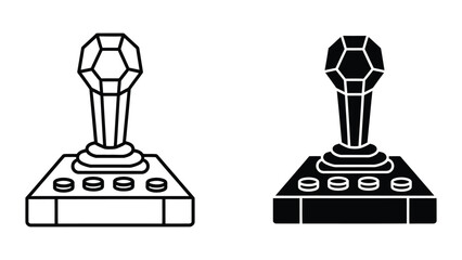 Black and white retro joystick controllers comparison illustration © JahidulStockk
