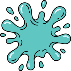 Fototapeta premium Blue Liquid Splash Vector Illustration, Cartoon Paint and Water Splatter Design Element in Flat Style.