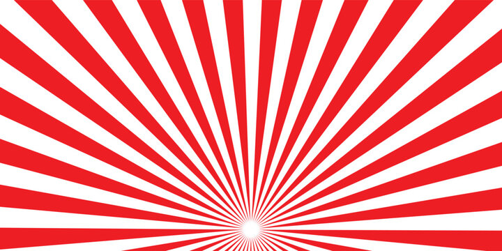 red Sunburst for the background. flag of japanese. The rising sun. vector.