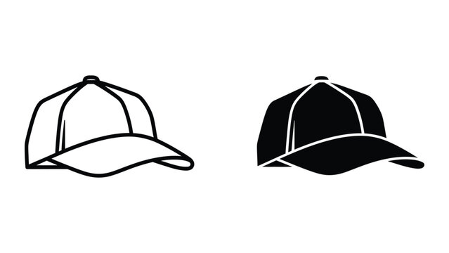 Black and white baseball cap vector illustration