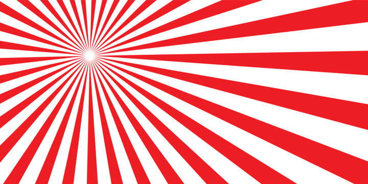 red Sunburst for the background. flag of japanese. The rising sun. vector.