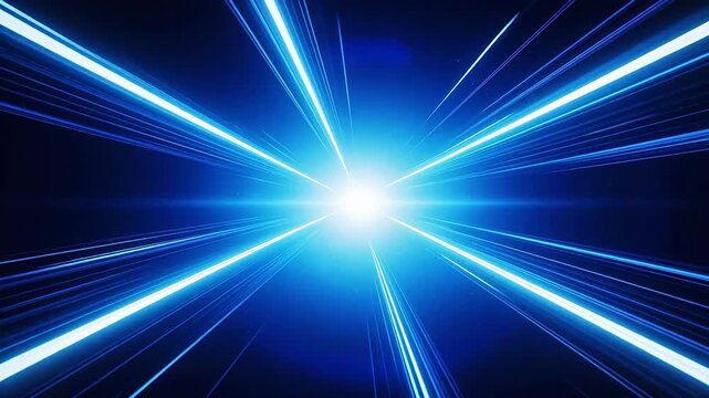 Blue light beams converging in space