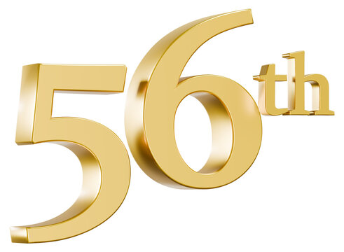 Golden 3D number 56th symbol for anniversary