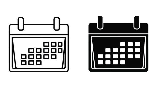 Minimalist calendar icons with filled and empty days