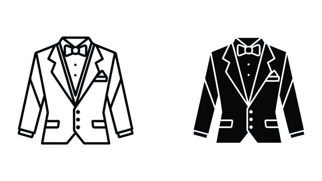 Black and white tuxedo vector illustration