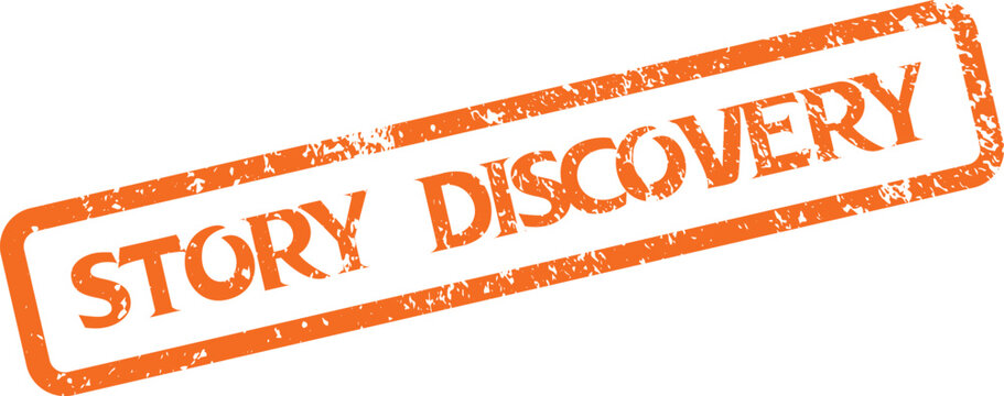 Authentic Story Discovery Rubber Stamp Impression Signifying Uncovering Compelling Narratives and Ideas