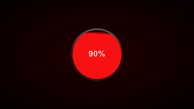 Circular Progress Loading Bar with Blood Red Fill Indicating Download Completion