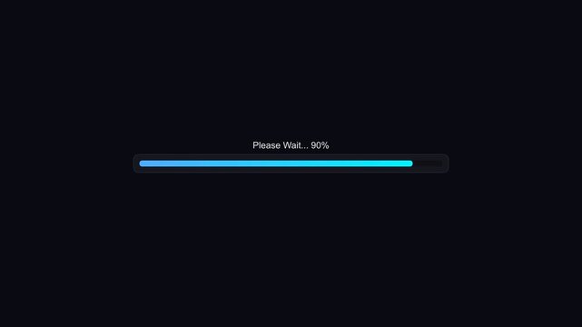 Animated Progress Bar Showing Loading Status for User Interface