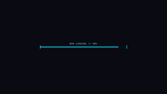 Progress Bar Animation Showing Download Progress with Blue Glowing Lines on Dark Background