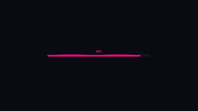 Clean Loading Progress Bar with Percentage Indicator in Bright Pink