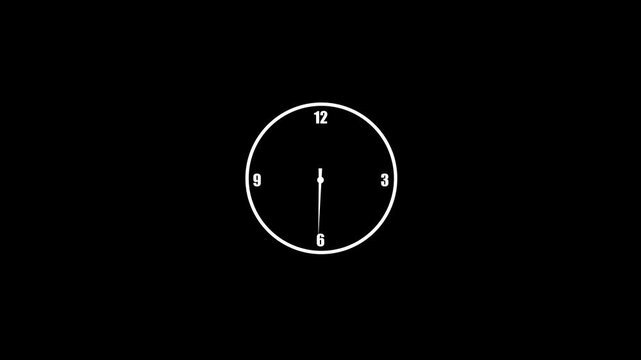 Abstract analog new clock icon animation 4k video. wall clock.