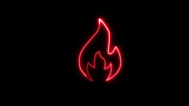 Animated fire emoji loop. Glowing flame icon with smooth motion. Use Screen Blend Mode. HD video overlay.