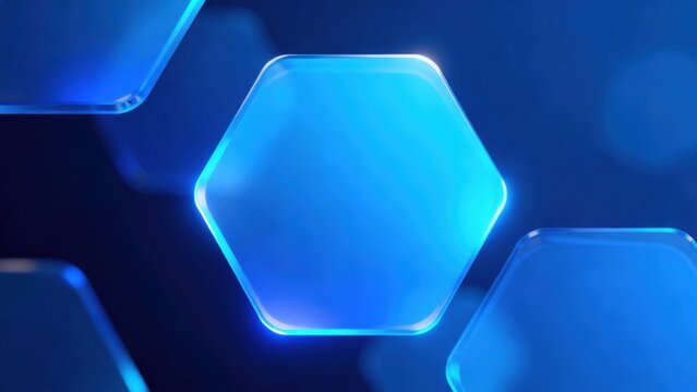 Blue glowing hexagonal shapes