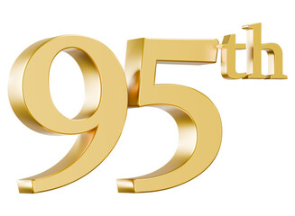 Shiny gold 95th anniversary 3D symbol © Chetra168