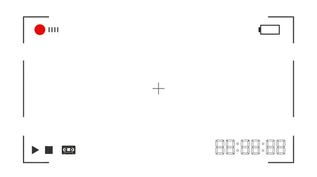 Digital Camera Viewfinder Interface with Recording Indicators