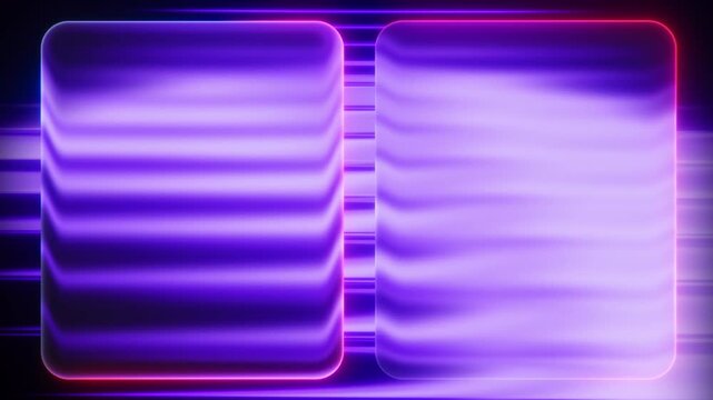 Glowing glassmorphism two UI frames animated background purple red neon liquid glass rounded rectangle loop &mdash; frosted glass backdrop for text overlay