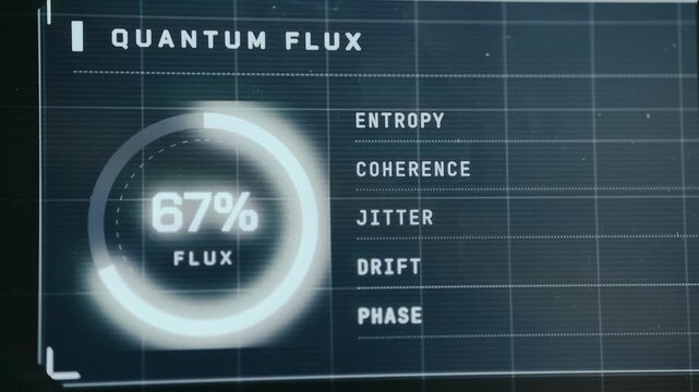 UI monitoring sci-fi technical parameters related to a quantum anomaly