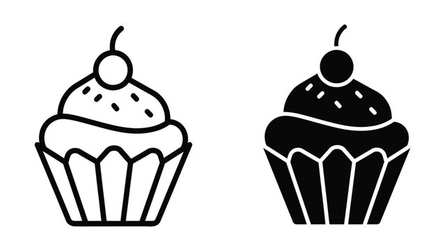 Two contrasting cupcakes with cherry toppings