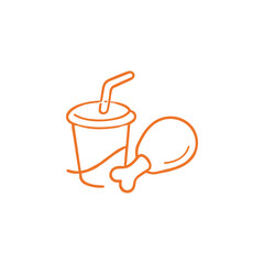 Obraz premium Fried Chicken and Drink Icon