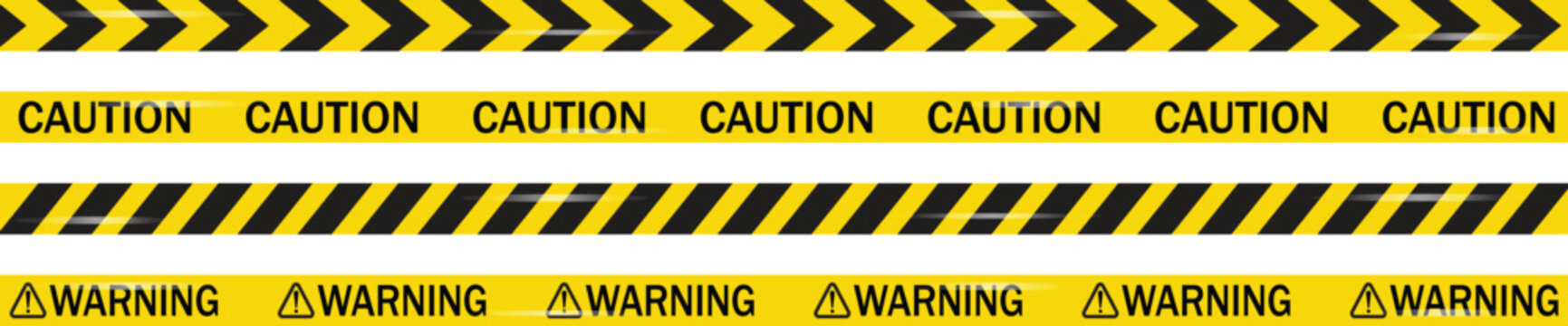 Yellow caution and warning tape with black stripes