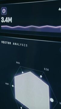 Direction analysis radar chart with multi-dimensional data visualization